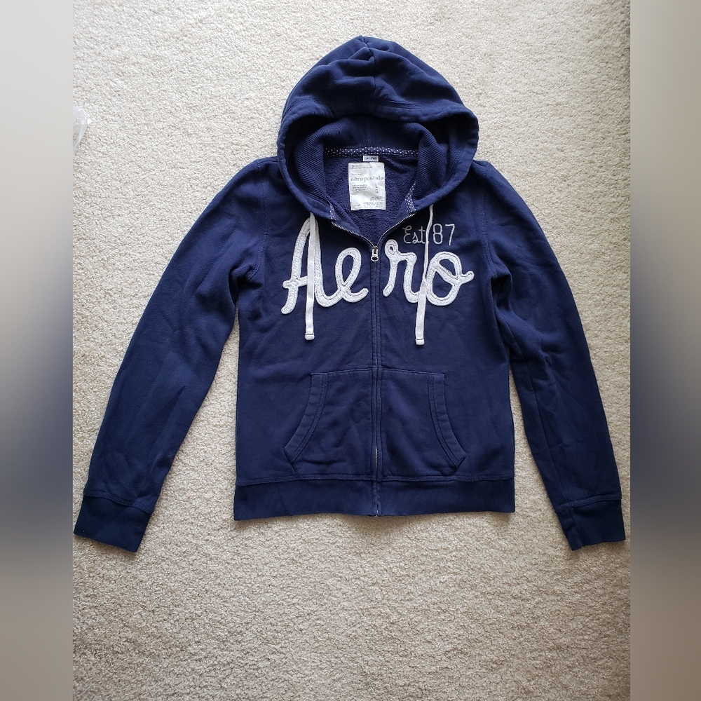 Aeropostale Logo Hoodie Navie